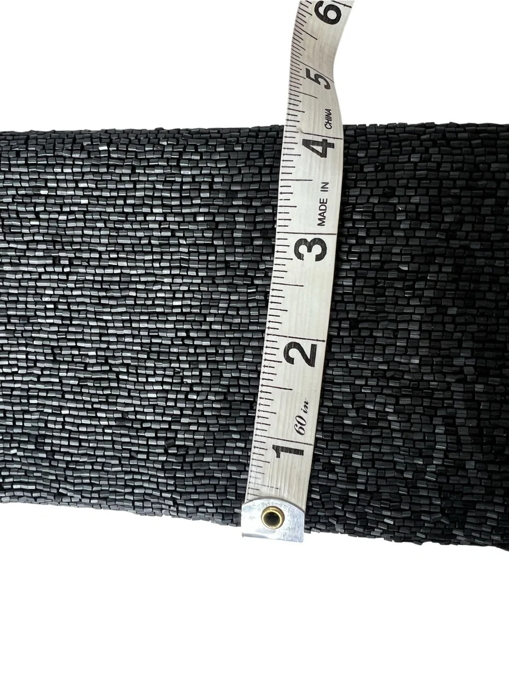 TIANA Black Beaded Evening Clutch Purse Vintage Formal Wedding Cocktail Bag